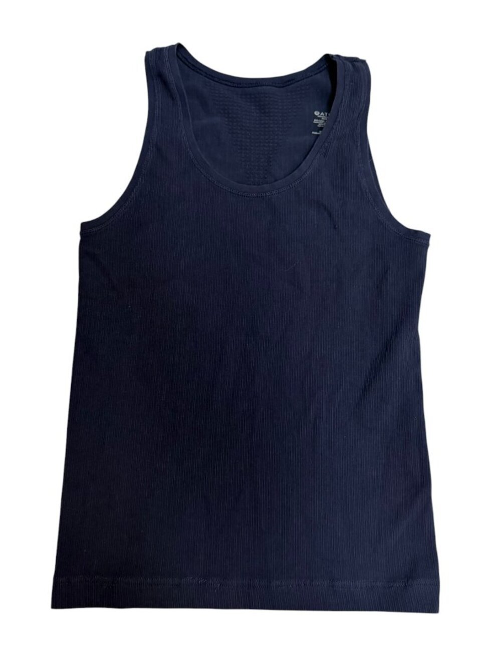Athleta Ribbed Seamless Performance Tank Top XS Navy Blue EUC